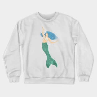 Blue hair Mermaid Crewneck Sweatshirt